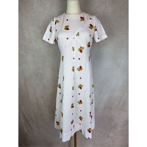 Vintage Mod Midi Dress Roses - Picture 1 of 6